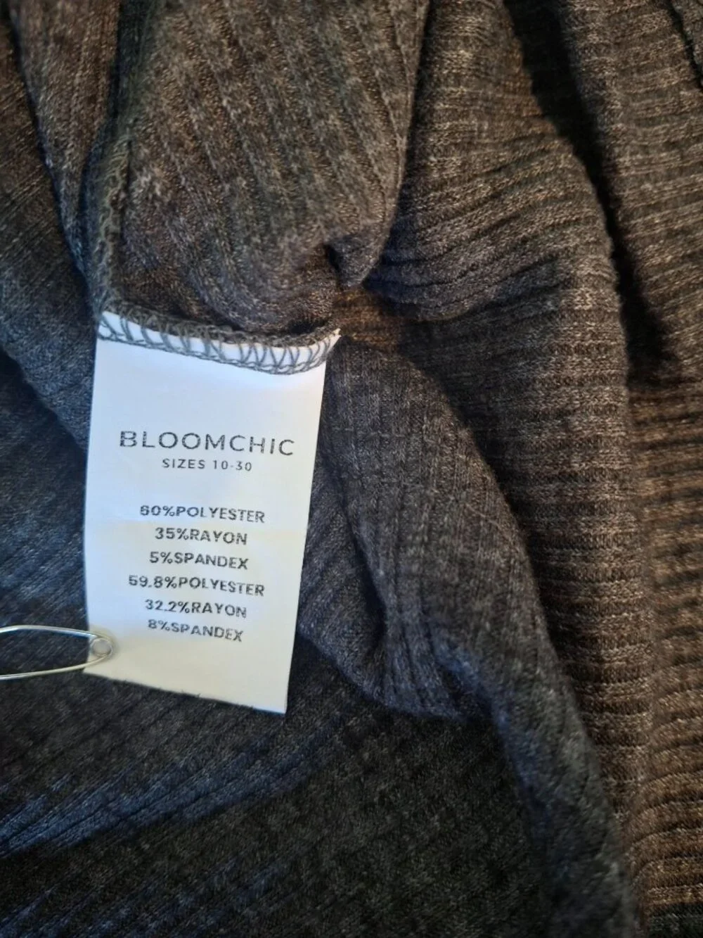 BloomChic Knit Cardigan 2XL Gray Rib Boho Soft Girl Cozy Lounge Plus_4